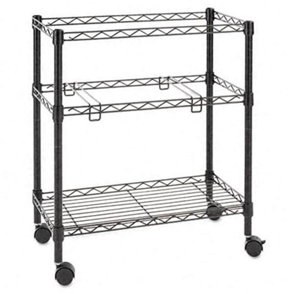 Alera Alera FW601426BL Two-Tier Rolling File Cart 26w x14d x 30h Black FW601426BL - main